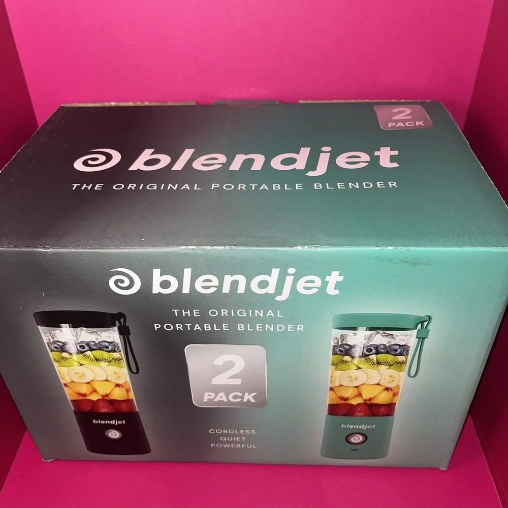Set/2 BlendJet 2 The Original Portable Blender 16oz Jar Upgrade Mint & Black New